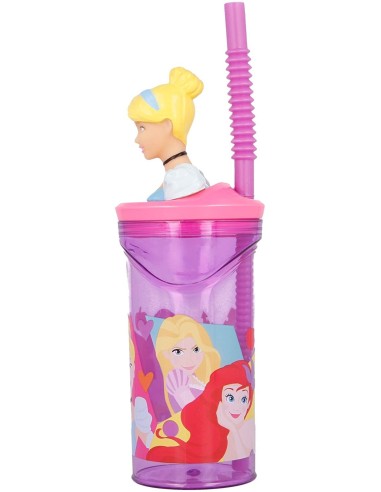 3D Princess glass with straw RTIST51266 Futurart | Futurartshop.com
