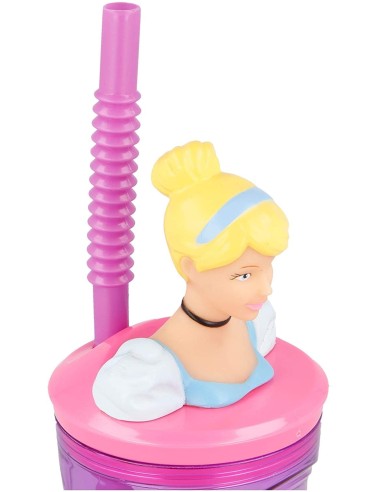 3D Princess glass with straw RTIST51266 Futurart | Futurartshop.com