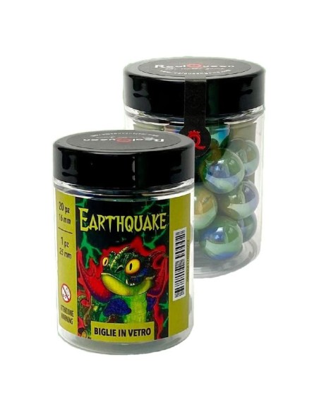 Jar with 21 colored glass marbles RTI69000 Futurart | Futurartshop.com