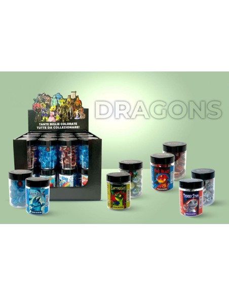 Barattolo con 21 biglie in vetro colorate RTI69000 Futurart | Futurartshop.com