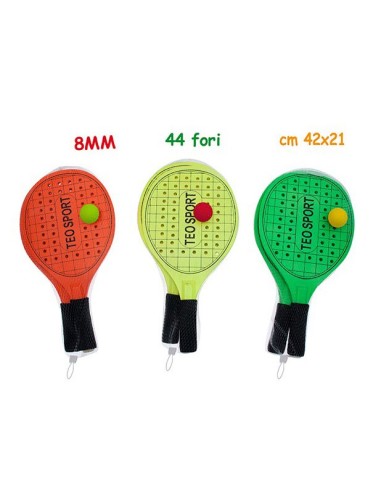 Wooden racquets with Ball-8 mm 3 fluo colors TEO51453 Teorema | Futurartshop.com