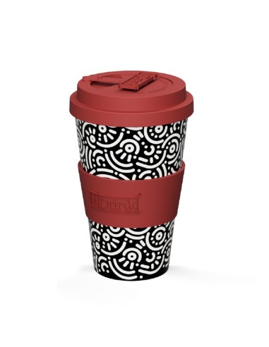 I Drink mug in rpet with geometric designs - 435 ml TOTID5003 Futurart | Futurartshop.com