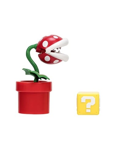 Super Mario personaggio Pianta Piragna con question box - 11 cm JAK40825 Jakks Pacific | Futurartshop.com