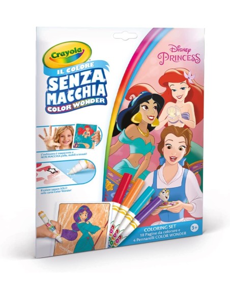 Album da colorare Disney Princess con pennarelli magici e trasparenti CRA75-2822 Crayola | Futurartshop.com