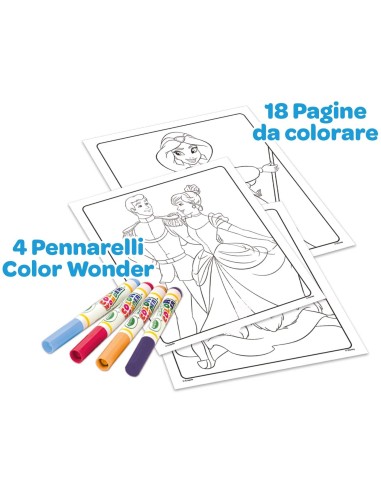 Disne colorare Princess Coloring Book With Magic and transparent markers CRA75-2822 Crayola | Futurartshop.com