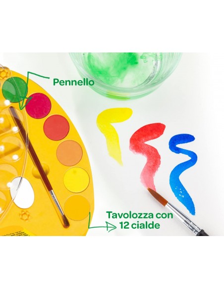 Palette mit 12 Aquarellen und Pinsel CRA53-8434 Crayola- Futurartshop.com