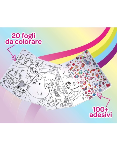 Creations Album da colorare con unicorni - sketch set stickers CRA04-1174 Crayola | Futurartshop.com