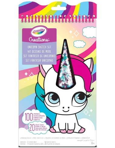 Creations Album da colorare con unicorni - sketch set stickers CRA04-1174 Crayola | Futurartshop.com