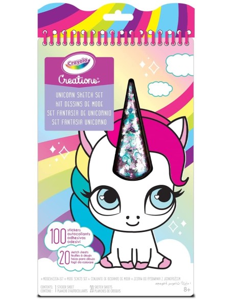 Creations Album da colorare con unicorni - sketch set stickers CRA04-1174 Crayola | Futurartshop.com