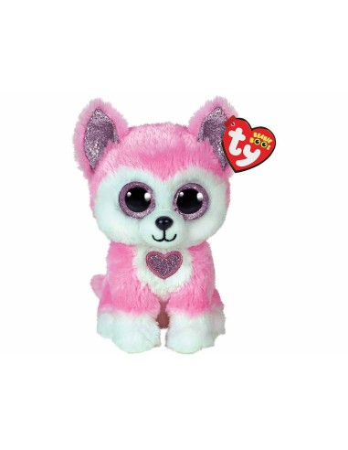 Peluche Cagnolina Hunk rosa Beanie Boos - 15 cm CRAT36370 Ty | Futurartshop.com