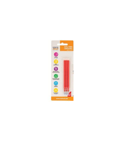 Snap refill erasable gel pen red color-3 pieces ARV597-02 Futurart | Futurartshop.com