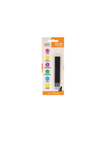 Scatto refill Penna gel cancellabile colore nero - 3 pezzi ARV597-03 Futurart | Futurartshop.com