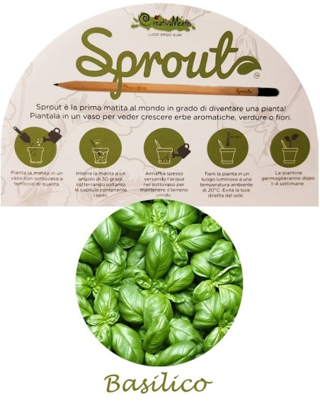Plantable pencil with basil seeds LAGSPR-01 Futurart | Futurartshop.com