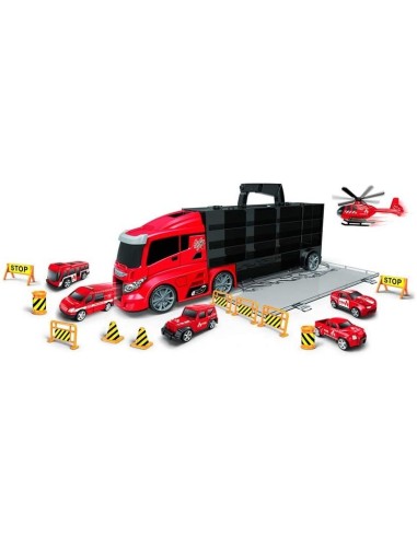 Car door transporter truck with 6 cars-63cm 2 colors HUN666-08H Futurart | Futurartshop.com