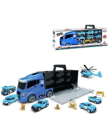 Car door transporter truck with 6 Cars - 2 colors 55cm HUN666-09G Futurart | Futurartshop.com