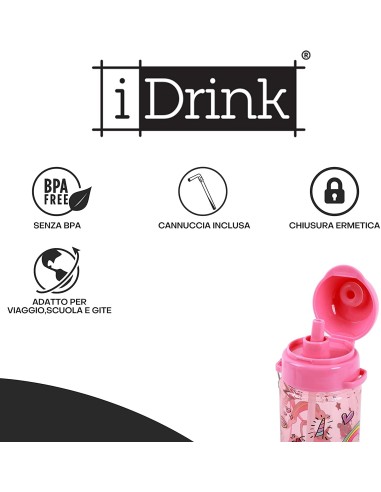 Borraccia in tritan con Unicorni 400 ml TOTID2116 i-total | Futurartshop.com