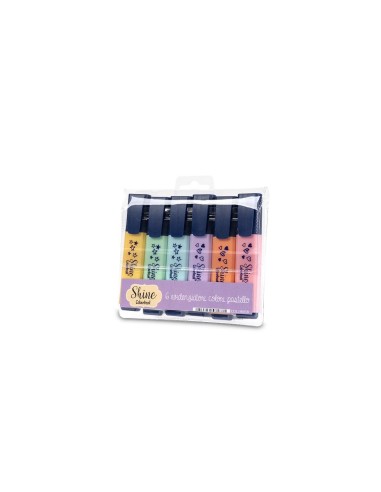 Highlighters Shine pastel colors pack of 6 pieces LAGCOL19003B Colourbook | Futurartshop.com