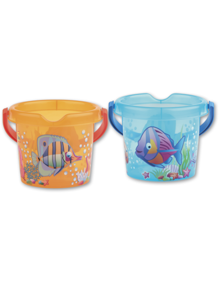 Secchiello Baby immagine pesciolini - 2 colori trasparenti AND0301-0002 Androni | Futurartshop.com