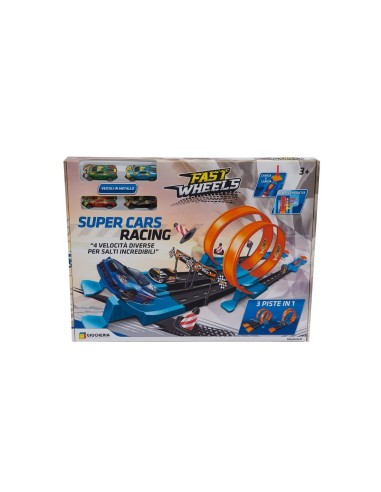Fast Pista heels Track Super Cars 2 bump 2 in 1 with 4 cars GIOGGI200035 Giochi Preziosi | Futurartshop.com
