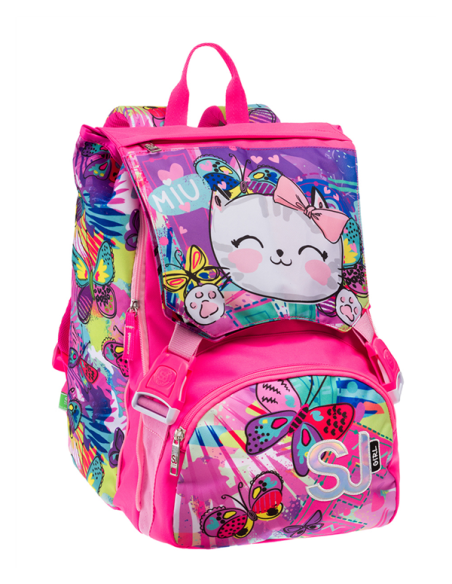 S Gang Gang extendable backpack girl animals flip 3D pink color 22-23 SEV2C2002250-382 Seven | Futurartshop.com