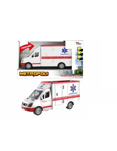 Ambulanza con funzione a frizione in scala 1 : 16 con luci e suoni TOY27435 Toys Garden | Futurartshop.com