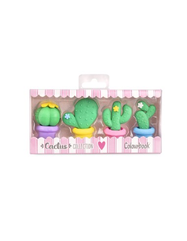 Confezione Gomme per cancellare Cactus con 4 pezzi LAGCOL22012 Colourbook | Futurartshop.com
