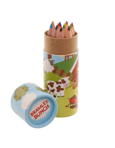 Tube with colored pencils pictures of the farm PUCPCASE31 Futurart | Futurartshop.com