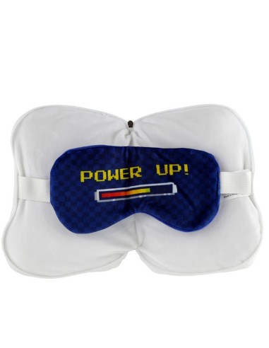 Cuscino da viaggio scritta Game Over con maschera per gli occhi PUCCUSH248 Futurart | Futurartshop.com