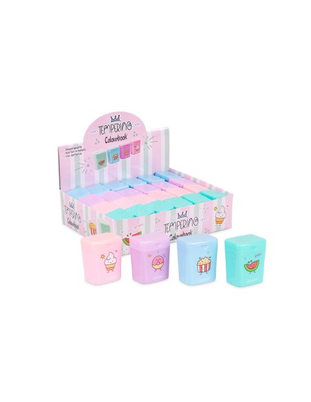 Penknife with 2 holes and pastel color tank with stickers LAGCOL22021 Colourbook | Futurartshop.com
