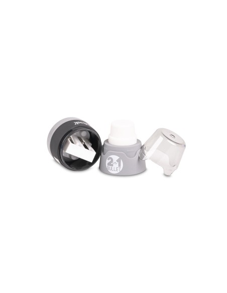 Pencil sharpener 2 in 1 bullet with 2 holes tank and rubber LAGCOL21017 Colourbook | Futurartshop.com