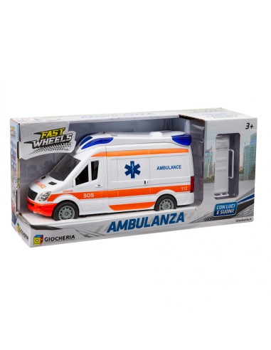 Fast Wheels Ambulanza con luci e suoni e barella GIOGGI190005 Giochi Preziosi | Futurartshop.com