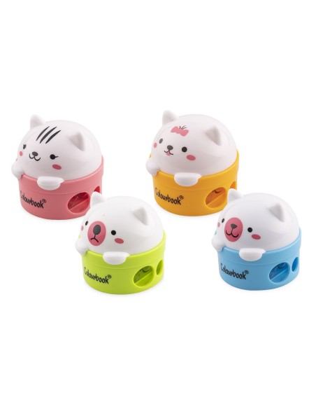 Pencil sharpener Lill Gattino kitten with 2 holes and tank-4 colors LAGCOL22023 Colourbook | Futurartshop.com