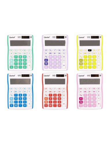 Table calculator 12 digits math CB - 210 in 6 colors LAGCOL22102 Colourbook | Futurartshop.com
