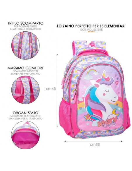 Unicorn Mar backpack with 3 zip case 4MJR15173-15174 Julian Ross | Futurartshop.com