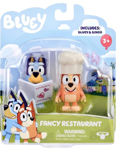 Bluey playset cena al ristorante con Bluey e Bingo GIOBLY07000-1 Giochi Preziosi | Futurartshop.com
