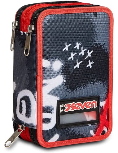 Seven Astuccio 3 zip Rock on Boy SEV301012220-899 Seven | Futurartshop.com