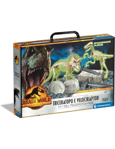 Jurassic World Kit del paleontologo con Triceratopo e Velociraptor CLE19307 Clementoni | Futurartshop.com