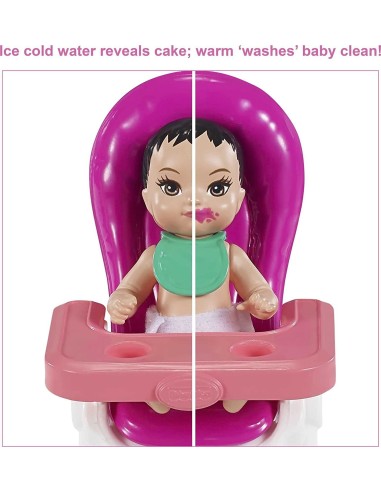 Barbie Bab PLA sitter PLA bambola set doll with high chair TOYFHY97/GRP40 Mattel | Futurartshop.com