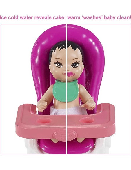 Barbie Babysitter playset bambola con seggiolone TOYFHY97/GRP40 Mattel | Futurartshop.com
