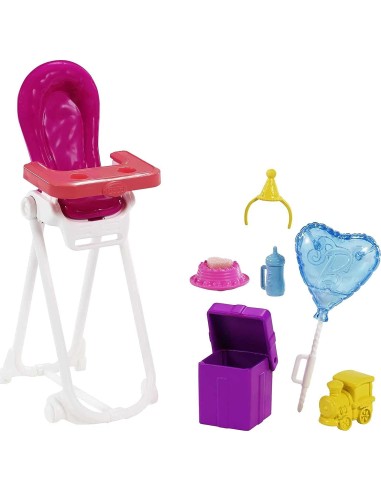 Barbie Babysitter playset bambola mulatta con seggiolone TOYFHY97/GRP41 Mattel | Futurartshop.com