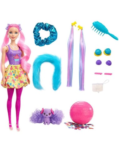 Barbie Color Reveal Ultimate Hair confezione rosa TOYHBG38/HBG39 Mattel | Futurartshop.com