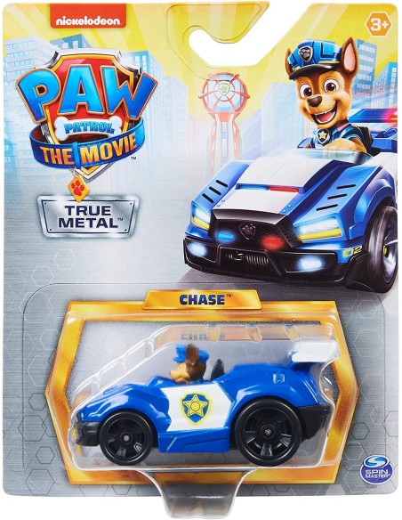 Paw Patrol personaggio Chase con veicolo die-cast in metallo PMS6061570-4 Spin master | Futurartshop.com