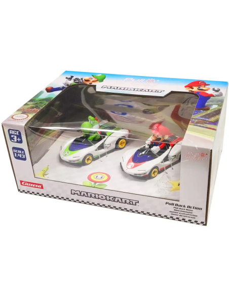 Mario kart confezione con Mario e Yoshi con veicoli STA15813022 Carrera go | Futurartshop.com