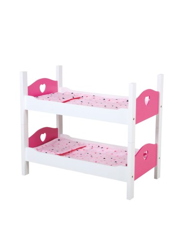 Lettino a castello in legno per bambole FIC551-0307 Futurart | Futurartshop.com