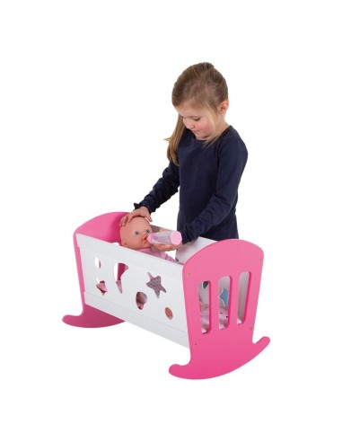 Wooden Rocking Bed for dolls FIC551-0304 Futurart | Futurartshop.com