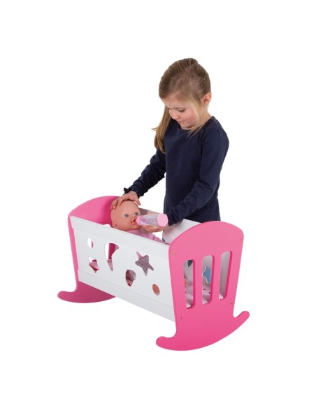 Wooden Rocking Bed for dolls FIC551-0304 Futurart | Futurartshop.com