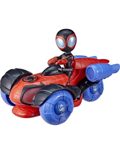 Spide personaggio character Miles Morales with car Glo Tech HASF4252/F4531 Hasbro | Futurartshop.com