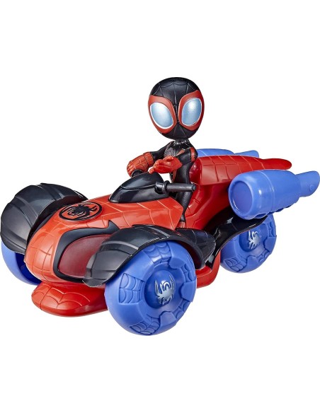 Spide personaggio character Miles Morales with car Glo Tech HASF4252/F4531 Hasbro | Futurartshop.com