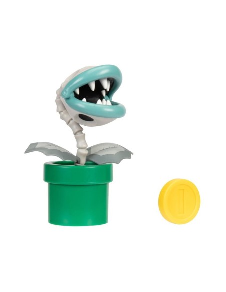 Super Mario personaggio pianta Piragna con moneta OLT41177-2 Jakks Pacific | Futurartshop.com