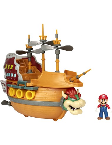 Super Mario Deluxe la nave volante di Bowser - Airship playset OLT40429 Jakks Pacific | Futurartshop.com